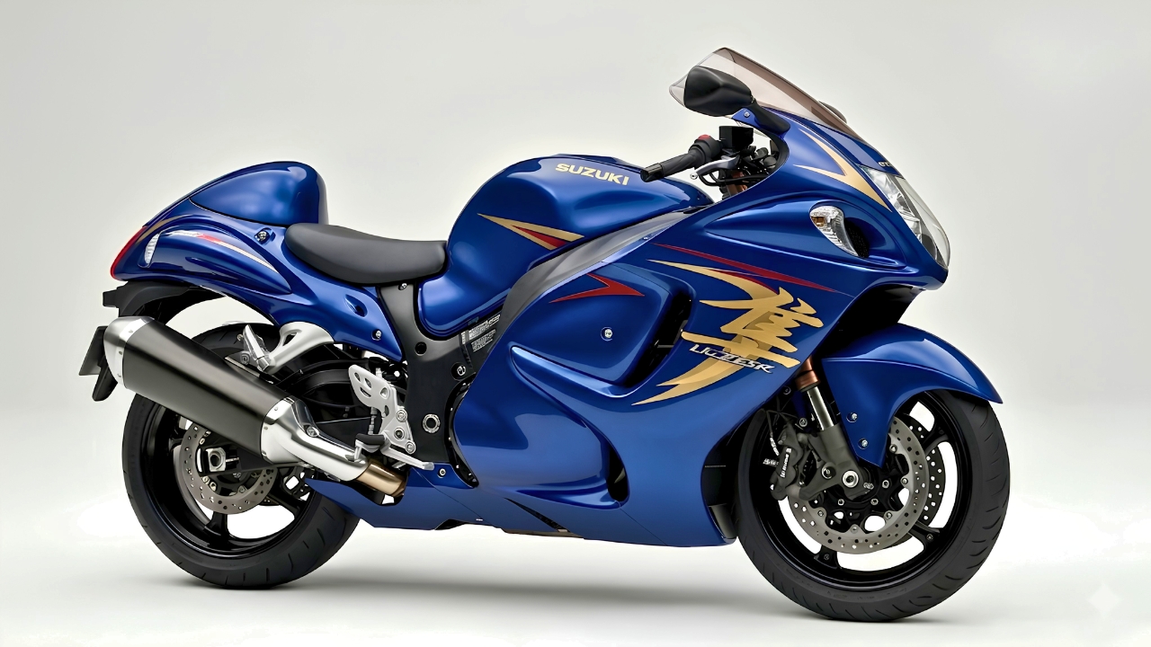 Suzuki Hayabusa Morada y Plateada: La Motocicleta Deportiva de Alta Velocidad con Diseño Agresivo, Potencia Extrema y Estilo Premium